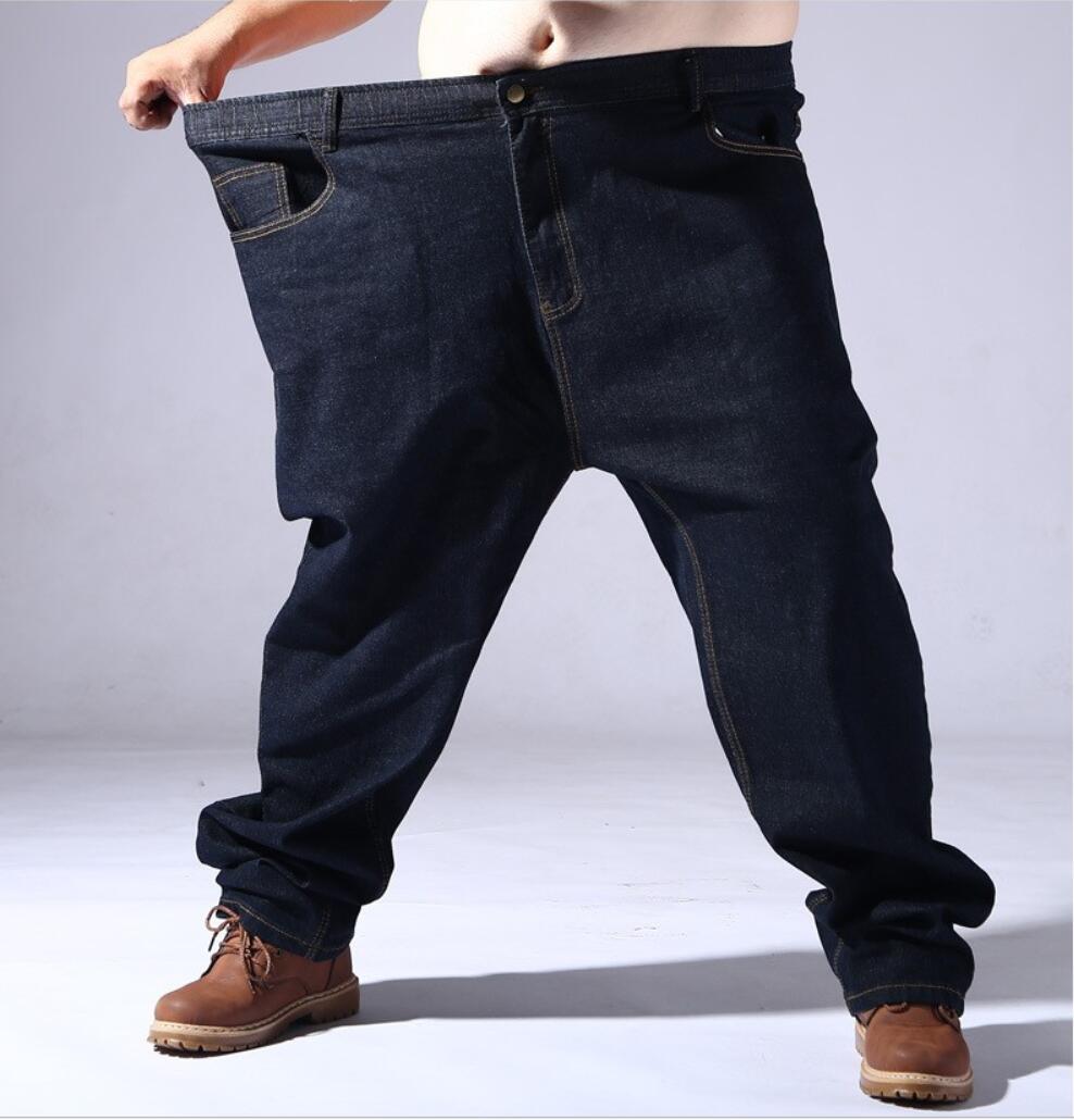 Jeans i stor størrelse til mænd oversize 11xl 12xl 13xl 14xl højtaljede jeansbukser mænd denimbukser lige 62 64 66 elastiske jeans: 12xl-150-160kg