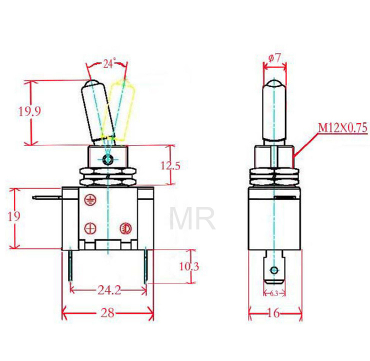 Auto Auto Stiefel Lkw Beleuchtet LED Kippschalter Mit Sicherheit Flugzeug kippen hoch Abdeckung Schutz 12V20A transparent