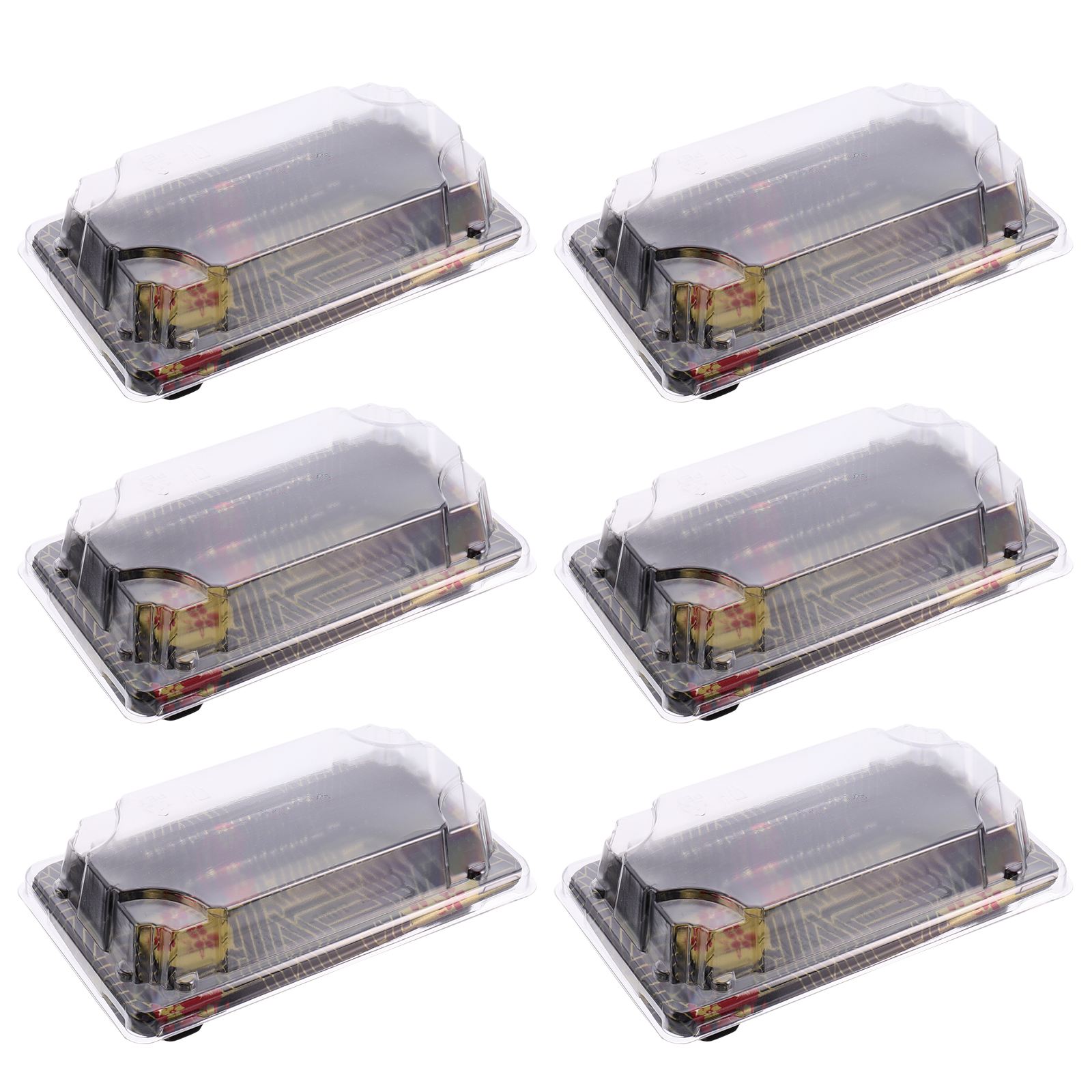 50 Pcs Disposable Sushi Box Plastic Packing Box Portable Food Storage Box