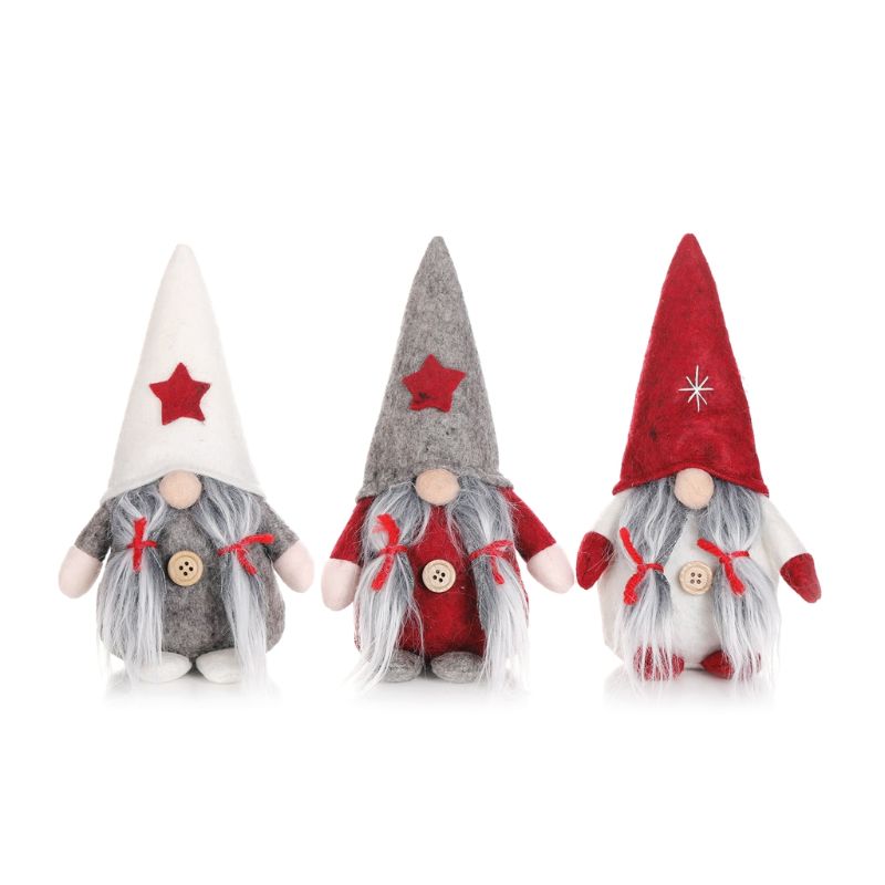 Vrolijk Kerstfeest Star Hoed Zweedse Santa Gnome Pluche Pop Ornamenten Handgemaakte Elf Speelgoed Home Party Decoratie