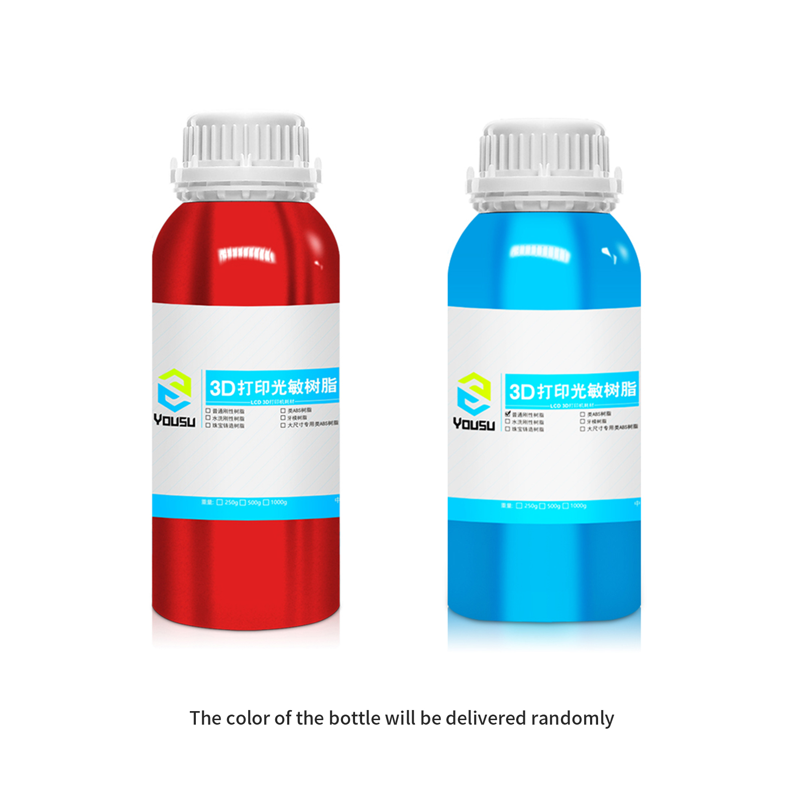 YouSu 3D Drucker Starren Harz 95D Härte Aluminium Flasche Flüssigkeit Druck Material für LCD 395-405nm Band LCD Drucker 1000g/500g