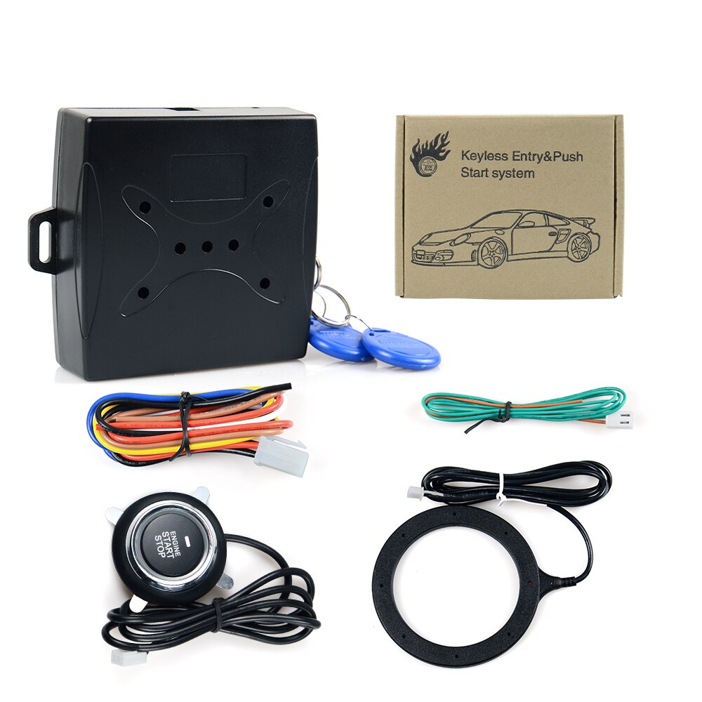 Auto Alarm Start Stop Knop Motor Rfid Keyless Entry Systeem Push Button Remote Starter Stop Auto