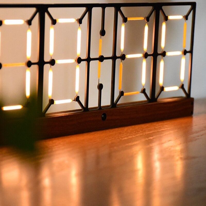 DIY Glow Light Analog Tube Clock Retro LED Color Discoloration Clock Home Digital Hollow Clock