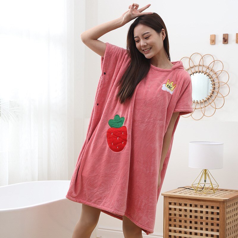 Wearable Microfiber Bathrobe Woman Shower Female Soft Bath Towel for Adults for Home Textiles Bath and Sauna Towels Bathroom
