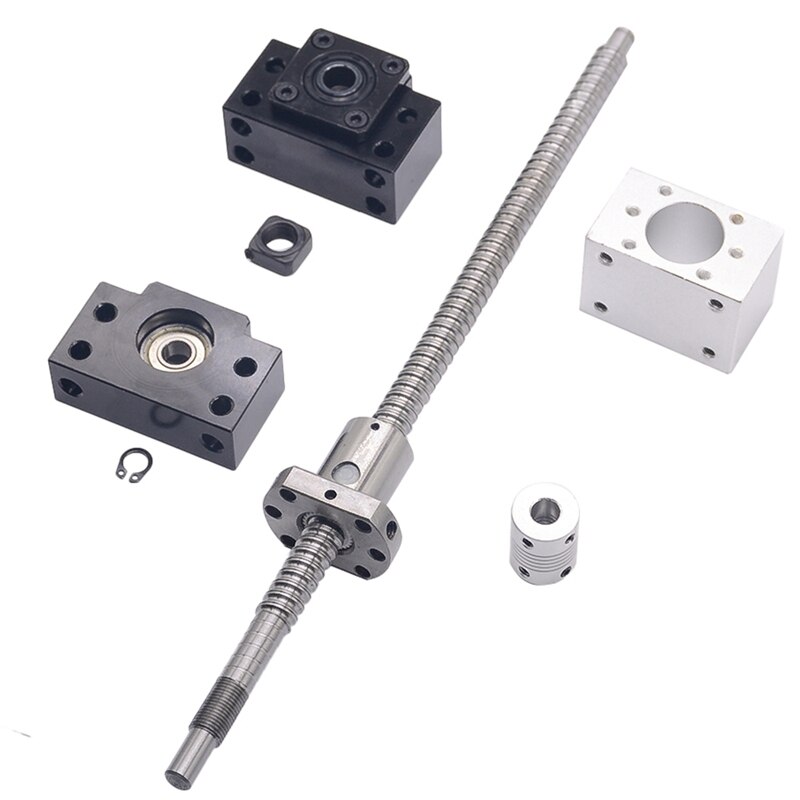Sfu1204-Juego de husillo de bolas enrollado C7 con extremo mecanizado + 1204 husillo de bolas + carcasa de tuerca + soporte de extremo Bk/Bf10 + acoplador Rm1204