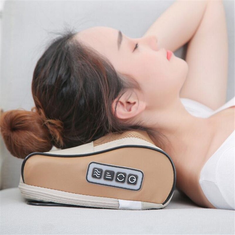 16 HEADS relax massage Sleep aid pillow with heat function neck and twist massage pillow