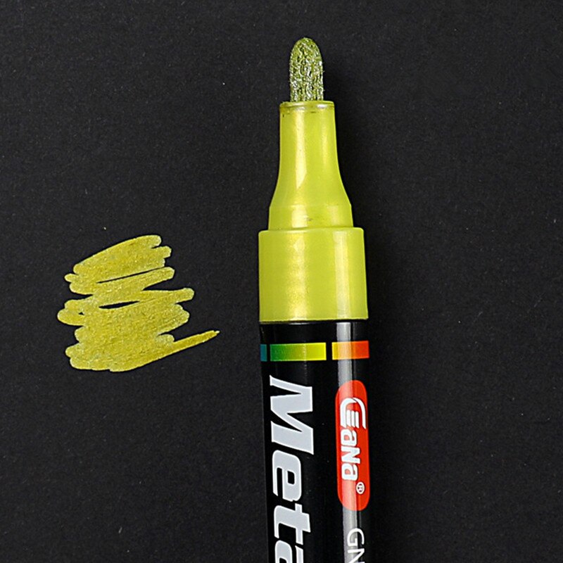 1 pcsPen Mark Pen Photo Album Scrapbook DIY 5 Colors Writing Dry Metal Pen Paint Pen Ceramic Glass Black Card 13.8CM: yellow