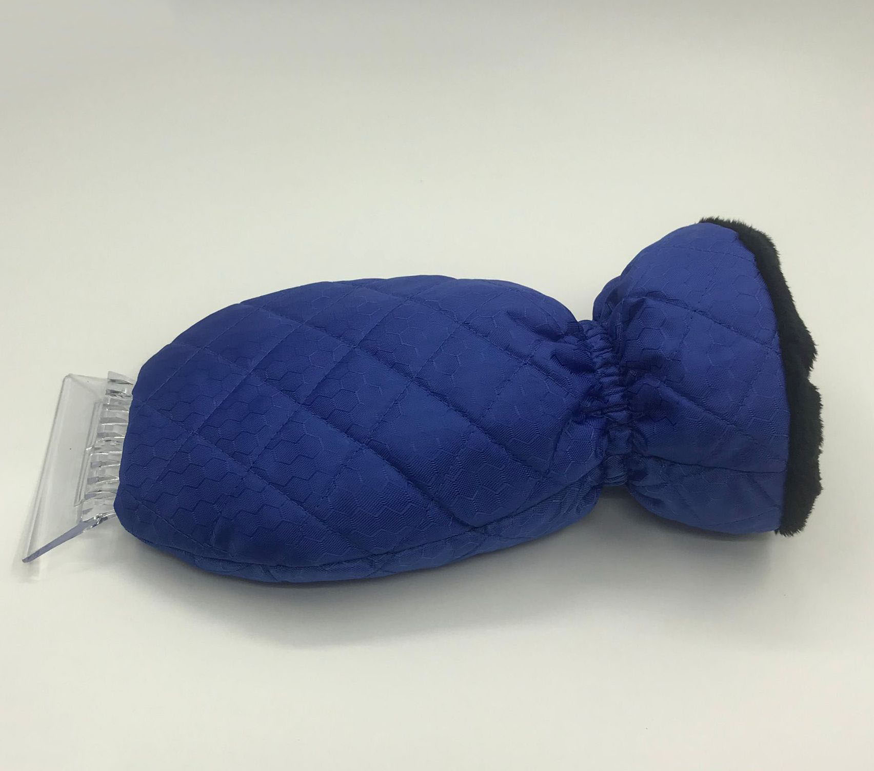 Ice Scraper with Mitt Waterproof Car Snow Scraper Glove Windscreen Scraper Lined of Thick Fleece with Closing Wristband: Blue