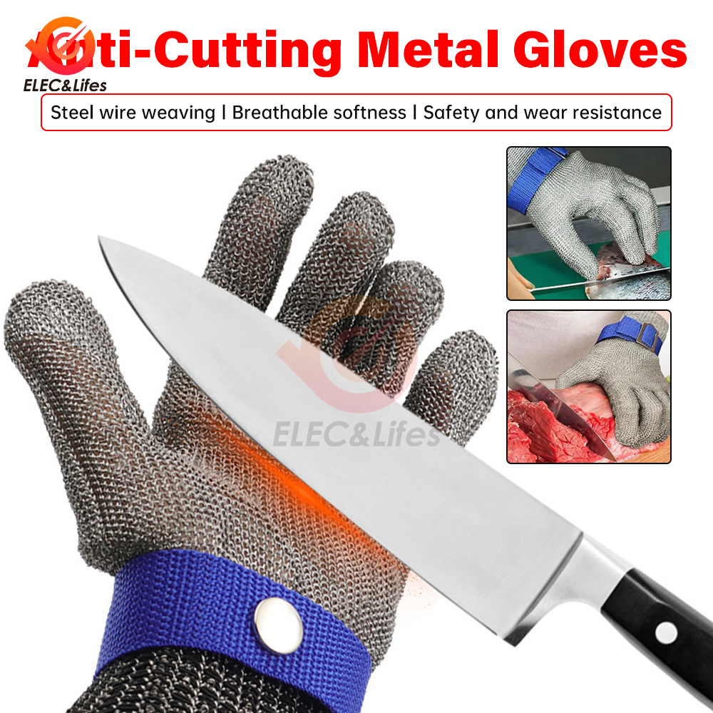 Schnittschutzhandschuhe aus Edelstahldraht, schnittfeste, gewebte Sicherheitsarbeitshandschuhe, sterben Fischtötende Küchenhandschuhe aus Metall und Eisen schneiden