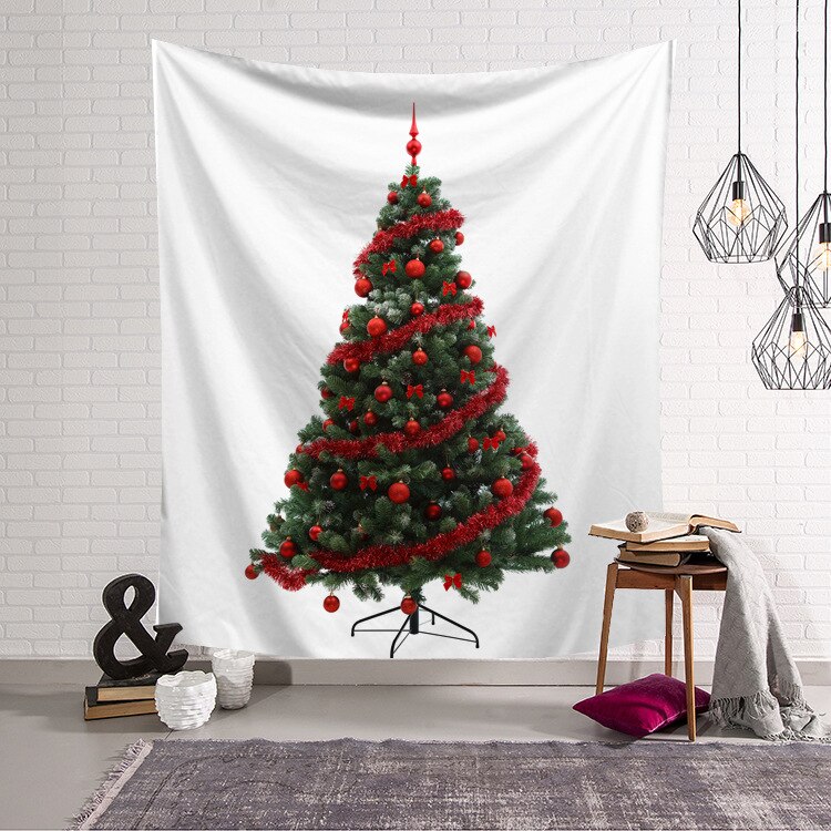 Tapisserie de noël maison tenture murale Polyester arbre de noël motif couverture salon accessoires décoratifs: 7