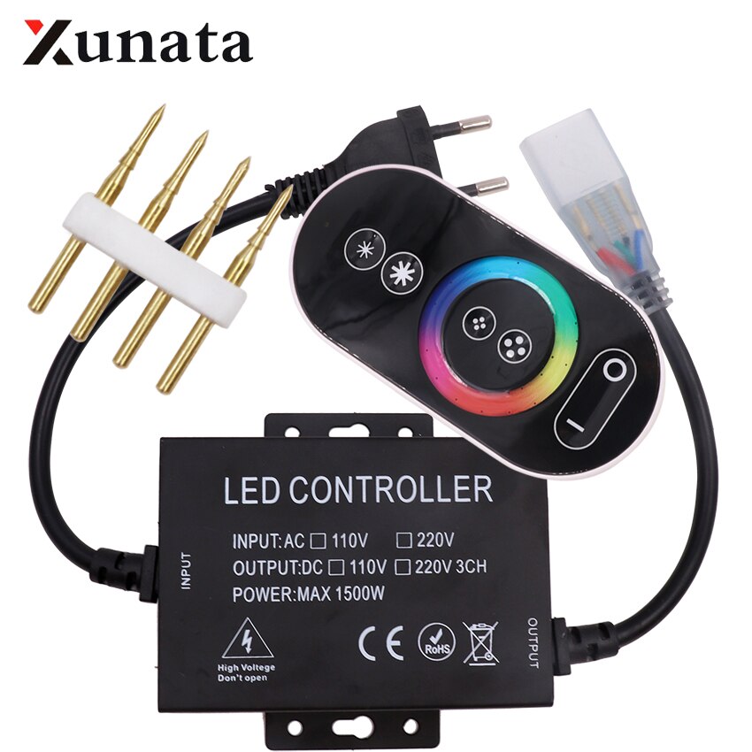 US 110V EU 220V Touch Remote Controller Dimmer RF 1500W For 5050 2835 LED Strip Neon Light