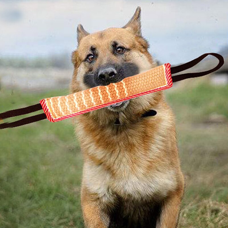 Trekspeelgoed voor huisdieren, bijtkussen, sterk trekspeelgoed voor honden, hondentraining met 2 touwhandvatten om tanden te slijpen, speelgoed voor het reinigen van puppy's