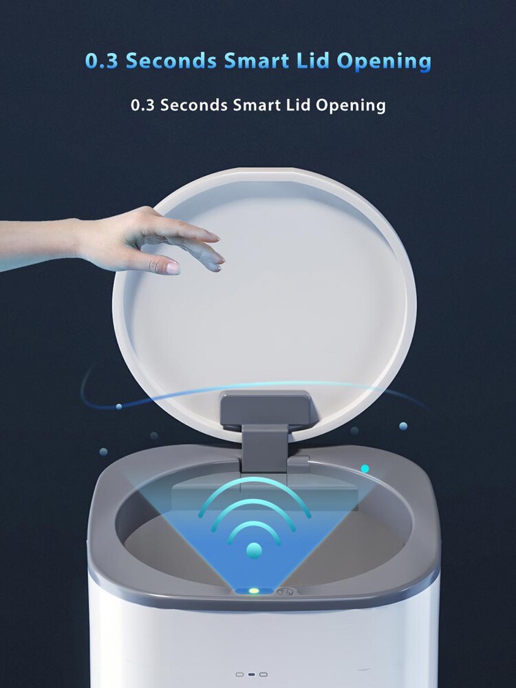 smart sensor søppelbøtte induksjon søppelbøtte lys luksus kjøkken soverom toalett automatisk vanntett bøtte med lokk 11l jbk 1