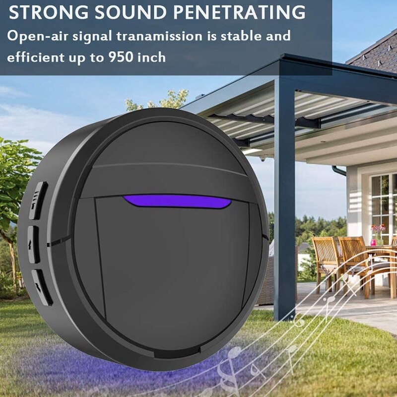 Hond Deurbel, Black & White Draadloze Communicatie Deurbel, waterdichte Smart Bell Voor Puppies Met Super-Licht Druk Op Knop, Ik