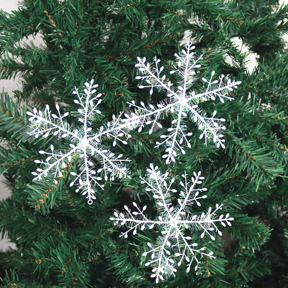 30Pcs Kunstmatige Sneeuwvlokken Sparkly Glitter Sneeuwvlok Kerst Decoratie Voor Thuis Wedding Party Xmas Tree Opknoping Decor