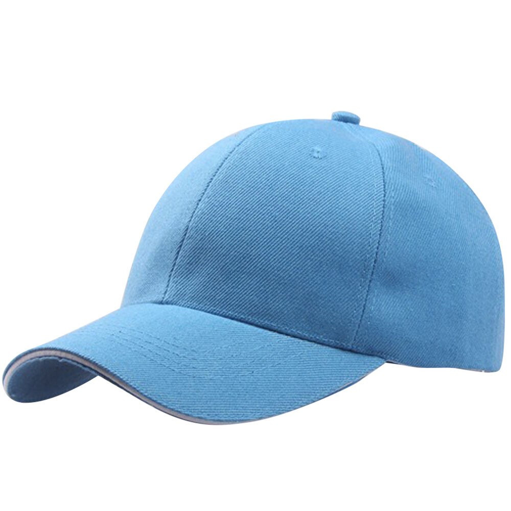 25# Cartoon Baseball Cap Summer Mesh Hat Hat Cotton Light Board Solid Color Baseball Cap Outdoor Sun Visor Baseball Tennis Cap:  Sky blue