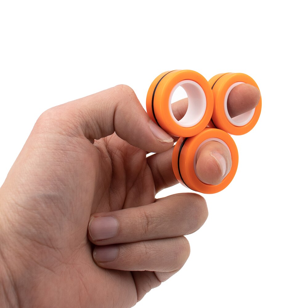 Magnetic Rings Fidget Toys, Fidget Spinner Stress Relief Rings Props, Colorful fingers magnetic rings