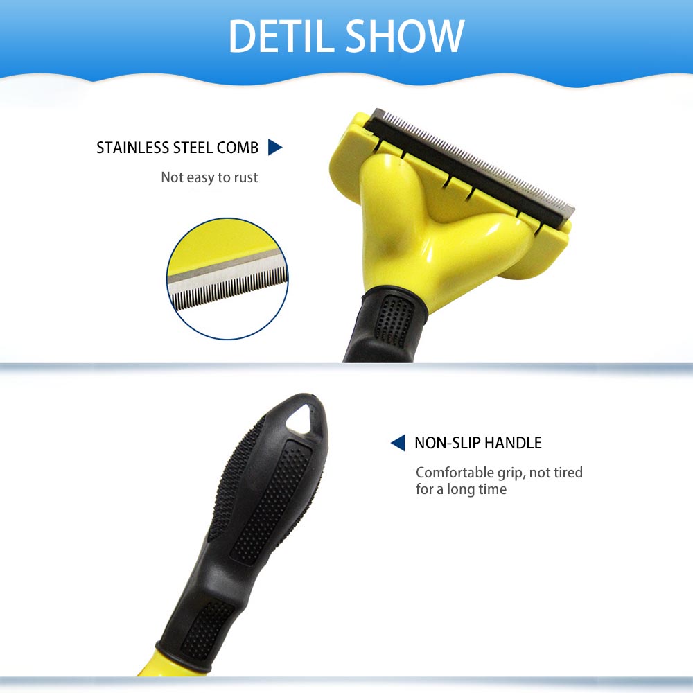 Hond Ontharing Kammen Rvs Voor Bont Hond Kam Borstel Katten Grooming Combs Tool Soft Handvat Huisdier trimmer Product