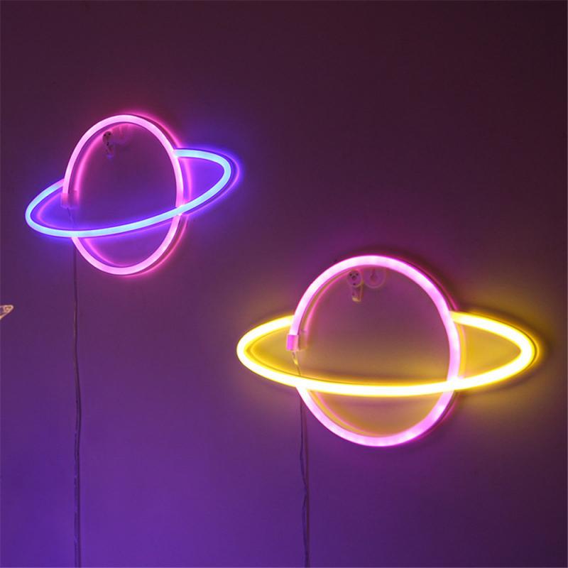 Led Neon Teken Lamp Universe Panel Muur Licht Batterij Aangedreven Opknoping Wandlamp Voor Thuis Party Room Bar Verlichting Decoratie