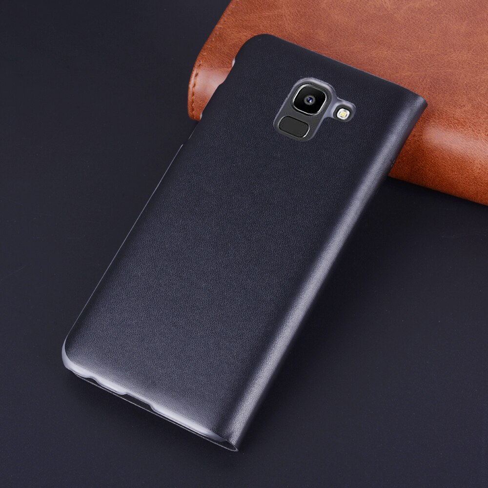 360 Full Cover Leather Phone Case For Samsung Galaxy J6 J 6 SM J600 J600F J600G SM-J600 SM-J600FN Flip Wallet Case Funda