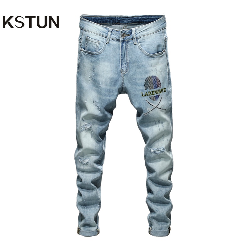 Los hombres de la de lujo de Jeans luz azul – Grandado