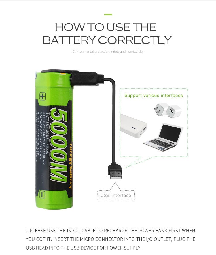 18650 Standard di Batteria 3.7V 3500mAh del usb della batteria della Macchina Fotografica ricaricabile Elettrico Strumento Elettronico Batteria giocattoli MP3/MP4 Lettore