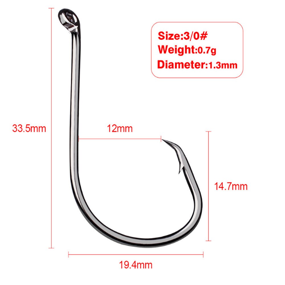 10 stk Fiskekrog Barb Data Høj Carbon Stål 1/0#-5/0# Enkeltkrog Karpe Malle Peche Japan Fiskegrej Jig: Rød