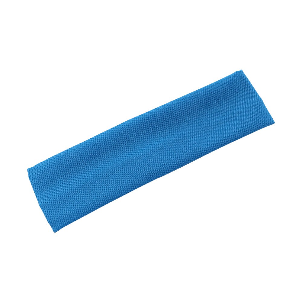 1pc women's/men's 19- color elastic yoga headband, running sweatband, outdoor gym hair band, turban fitness bandage, sports accessory: Lake blue