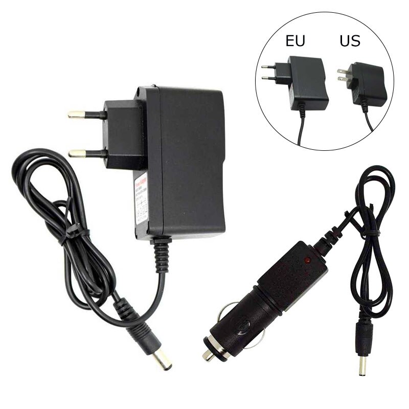 EU/US Plug Car Charger AC Power Charger Adapter Port for 18650 Battery Flashlight Headlamp Charging Cable Wire Device