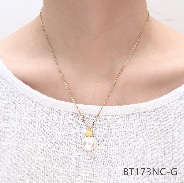 Orecchini di Pendente della collana Della Perla Set di Gioielli per Le Donne Regalo Fahion BT173: BT173NC-G