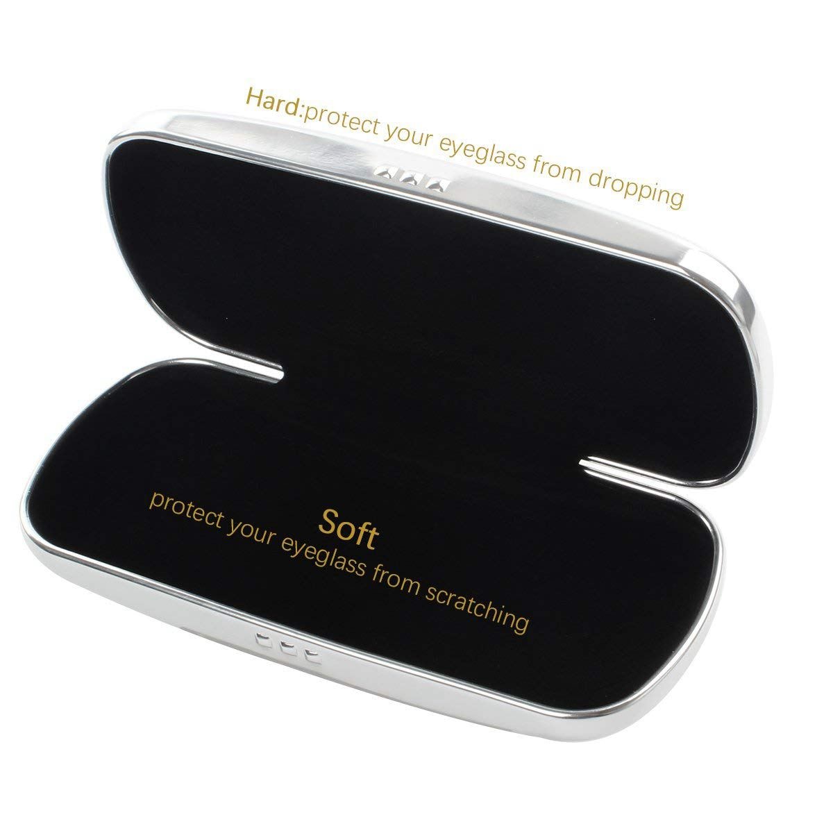 Glasses Case, Aluminum Hard Shell Eyeglasses Case Striped Spectacles Box