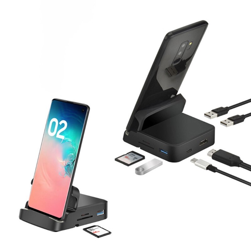 Multifunktionale 8-in-1 Typ C HDMI-kompatibel USB SD/TF Karte Docking Station Handy Stand für Handy und Tablet