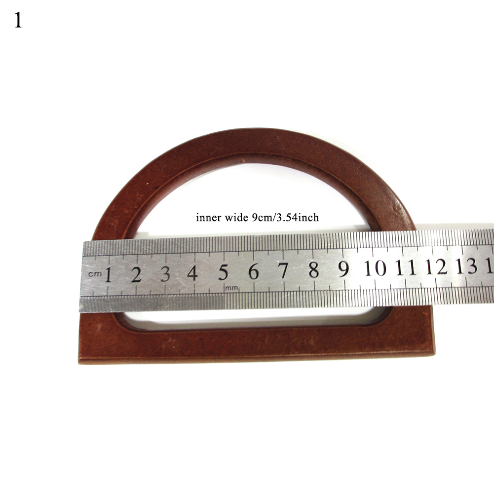 Round Wooden Handle for Handmade Handbag DIY Tote Purse Frame Making Bag Hanger D & Round shaped: 1