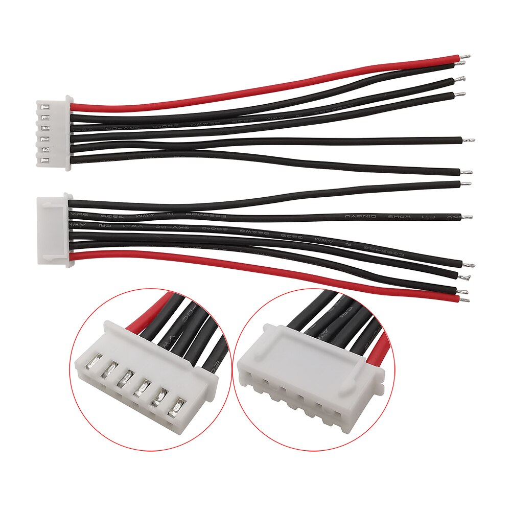 5Pcs JST XH Connectors Adapter Plug 1s 2s 3s 4s 5s 6s 7s JST-XH Balance Changer Cable 22AWG Silicone Wire for Lipo Battery: 5S 6 Pin / 15CM