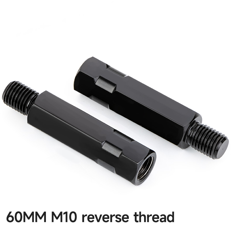 Longer Extension Black Motorcycle Rearview Mirror Adapters M8 8mm M10 10mm Anti clockwise Right Left Hand Thread Changing Screws
