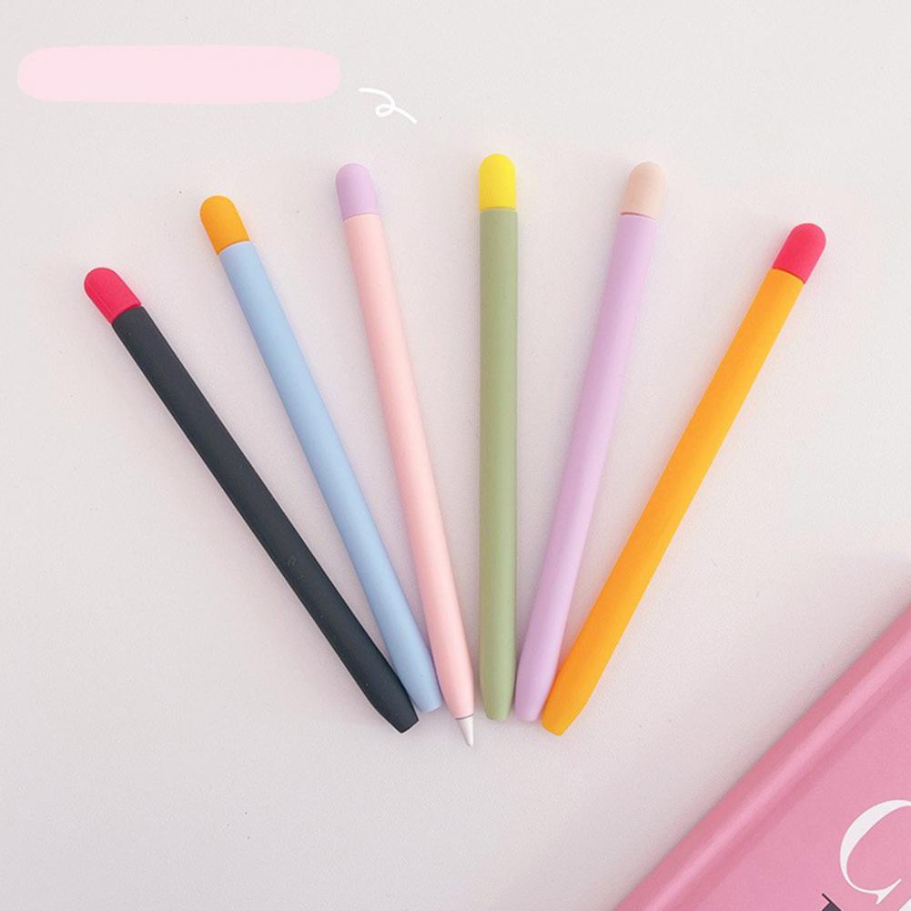 Étui de protection du stylet pour tablette Apple Pencil 2, en Silicone, antidérapant, de couleur assortie, avec capuchon de stylo