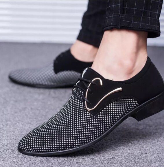 Xek Kantoor Mannen Jurk Pak Schoenen Italiaanse Bruiloft Casual Schoenen Derby Schoenen Man Lederen Schoenen Zapatos Hombre ZLL34: Blauw / 41