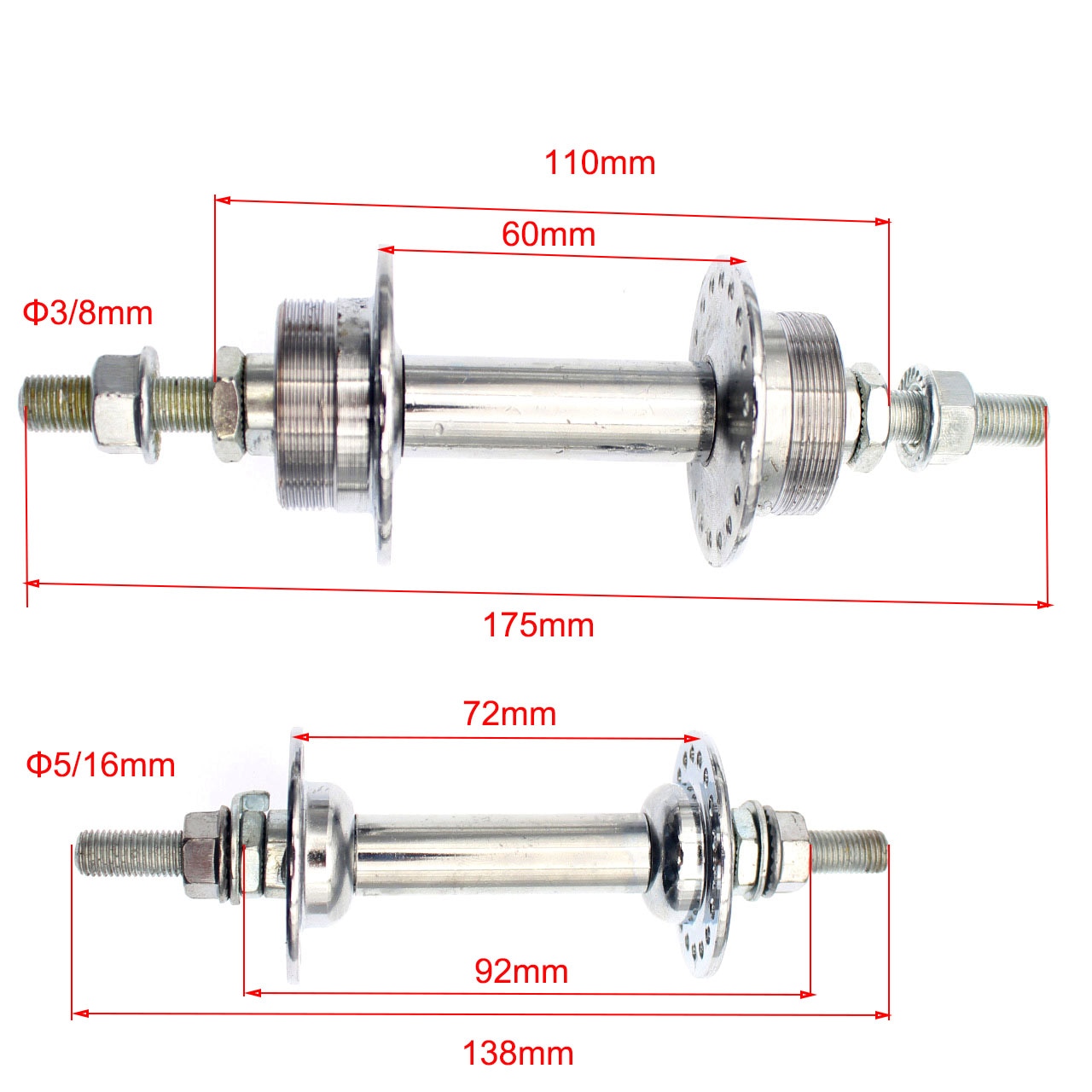 Bicycle Hub 36 Hole Three-open Mountain Bike Front and Rear Hub Iron V Brake Bicycle Axle Accessories Bike Parts