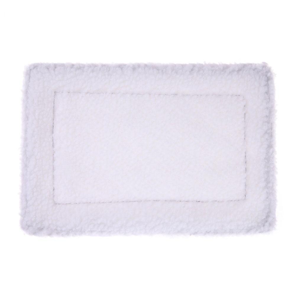 Suave lana de alfombra de hámster cojín de hámster para mascotas Mat erizo ardilla manta Guinea cerdo cama productos para cama de Mascota: Blanco