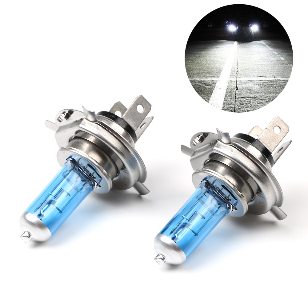 2 peças super branco h4 55w dc12v bi-xenon hid lâmpada de farol de feixe alto e baixo 6000k lâmpadas de luz su peças de carro
