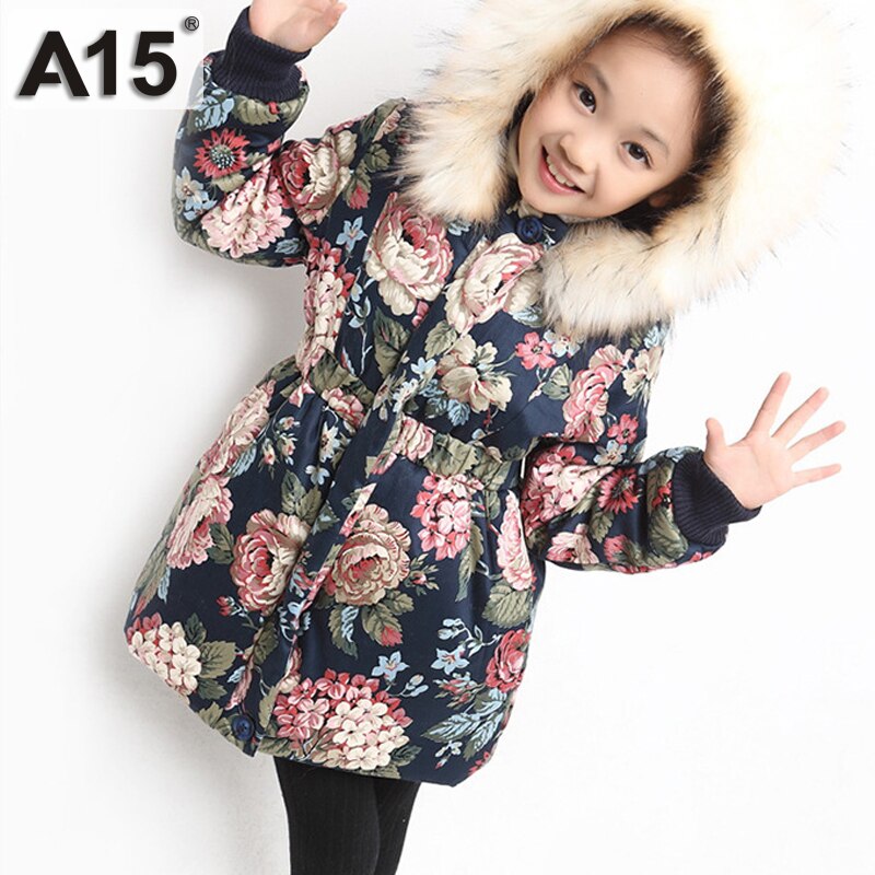 A15 Kinderkleding Parka Meisje Winter Kids Jassen voor Meisjes Tiener Kleding dikke Warme Jas Met Kap Maat 3 4 6 8 10 12 jaar