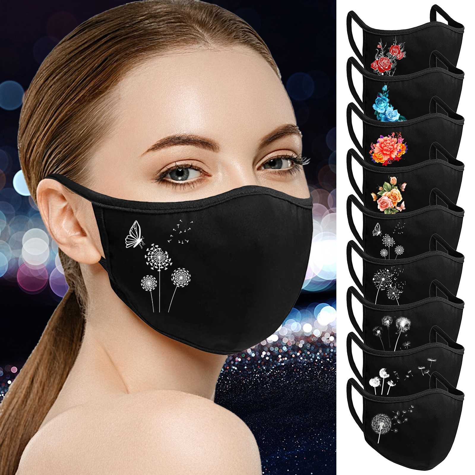 1pc Multicolor Flower Prints Face Mask Cover Mouth Mask Breathable Washable Face Mask Adults Mascarilla Mascara Facial Lavable