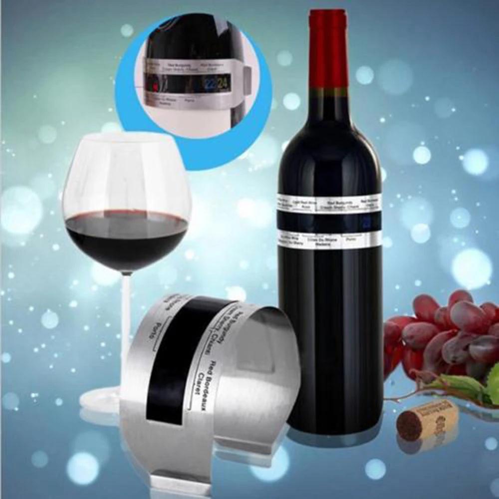 Weinhalsband-Thermometer, Bar, Getränkewerkzeug, cleveres Weinflaschen-Schnappthermometer, LCD-Display-Clip für Champagner, Bier
