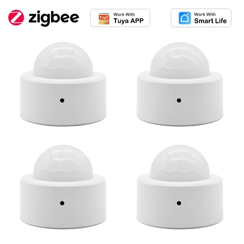 Tuya Zigbee Motion Sensor Detector Smart Home Pir Menselijk Lichaam Sensor Alarmsysteem Gebruik Met Zigbee Gateway Voor Alexa Google thuis: 4 PCS