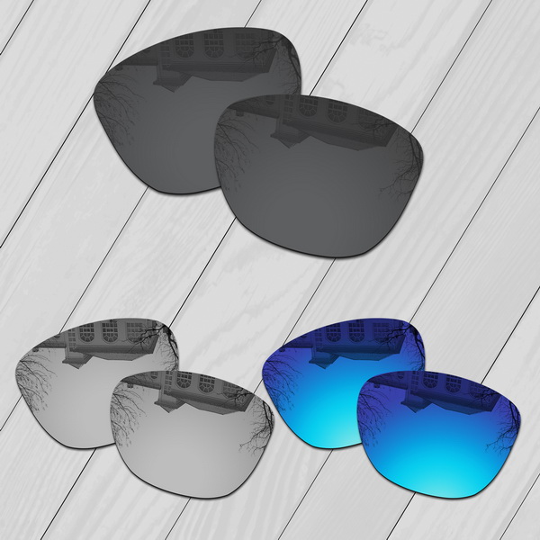 Eos polariserade förbättrade ersättningslinser för oakley frogskins  oo9013 solglasögon - flervals: Svart-silver-blå