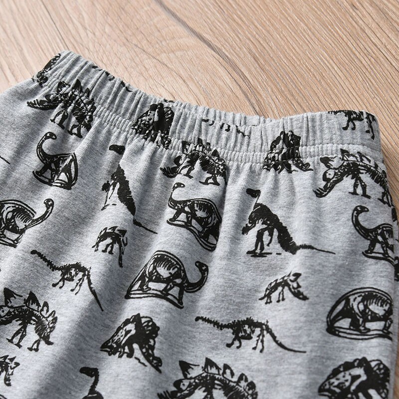3 pezzi neonato neonato vestiti Set manica lunga lettera piccolo pagliaccetto + stampa dinosauro pantaloni cappelli autunno abbigliamento bambino