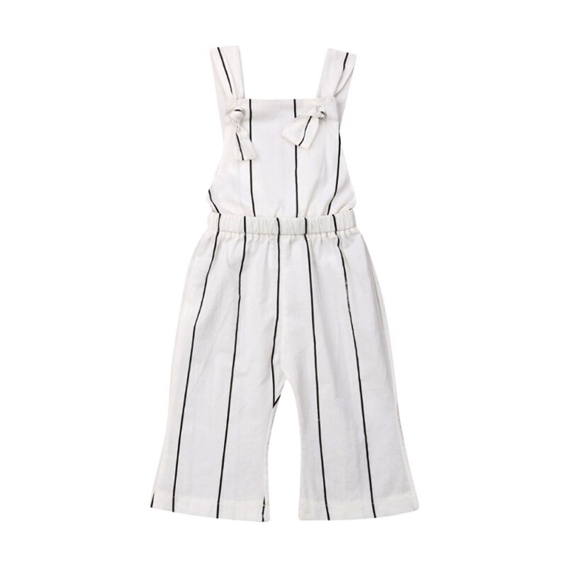 Sommar småbarn barn bebis flickor kläder randiga rygglösa overaller jumpsuit playsuit one-piece outfits