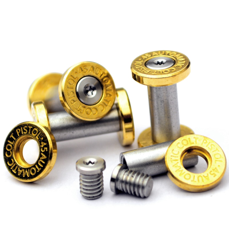 2 sets Diy Knife material Making knife Handle screw rivet Brass bottom fire stainless steel 20 size