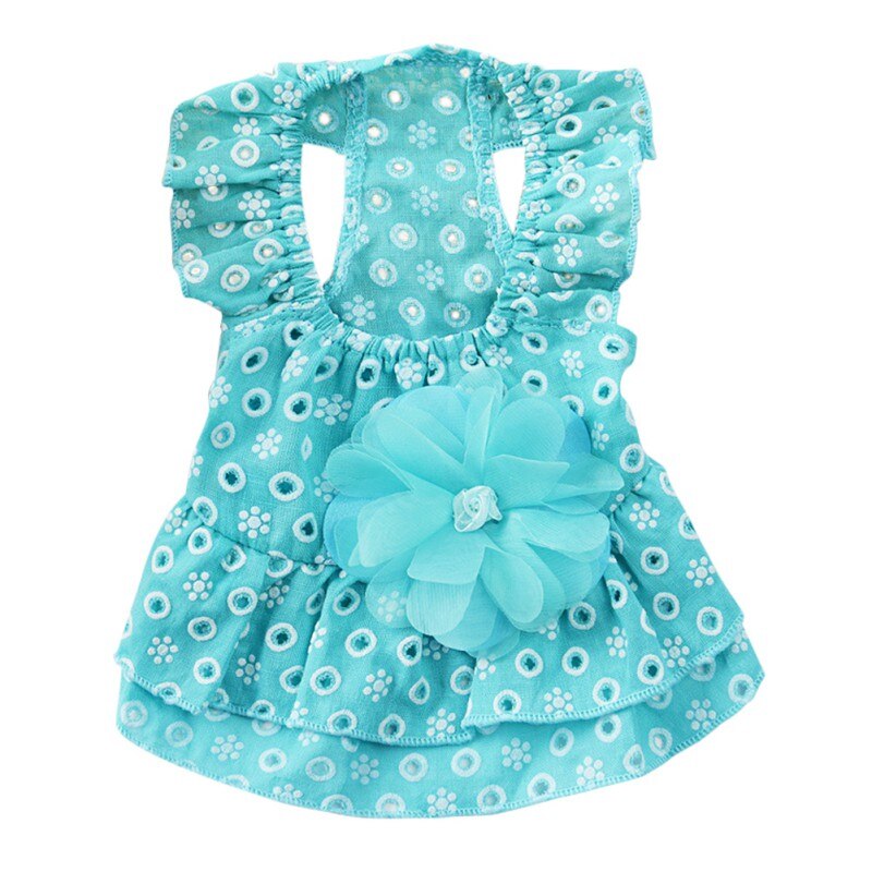 Ropa para mascotas primavera pequeño perro falda delgada sección romántica onda punto gasa falda verano perro encaje princesa vestido: L / L