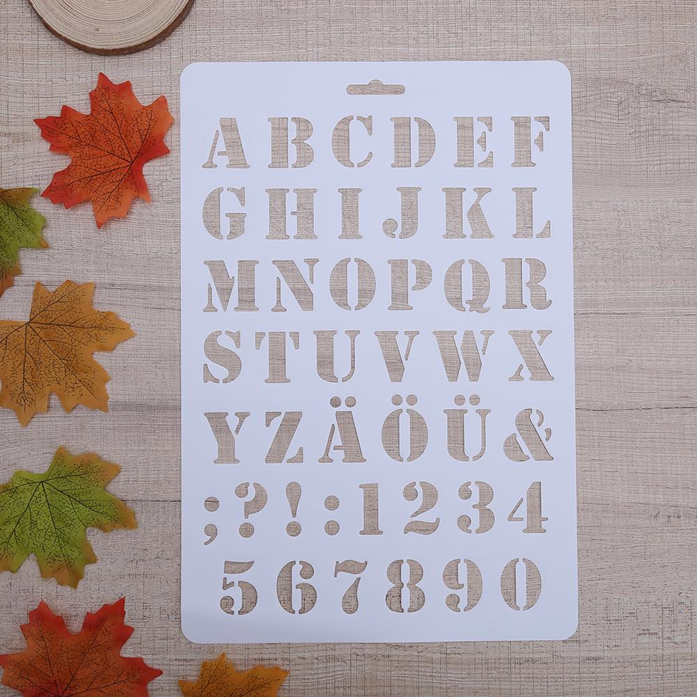 Lettre Alphabet numéro superposition pochoirs pour mur Scrapbooking peinture modèle timbres Photo artisanat décor plastique Pochoir carte